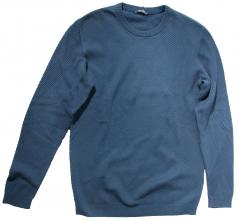 Navy Button Jumper 100% Wool jersey